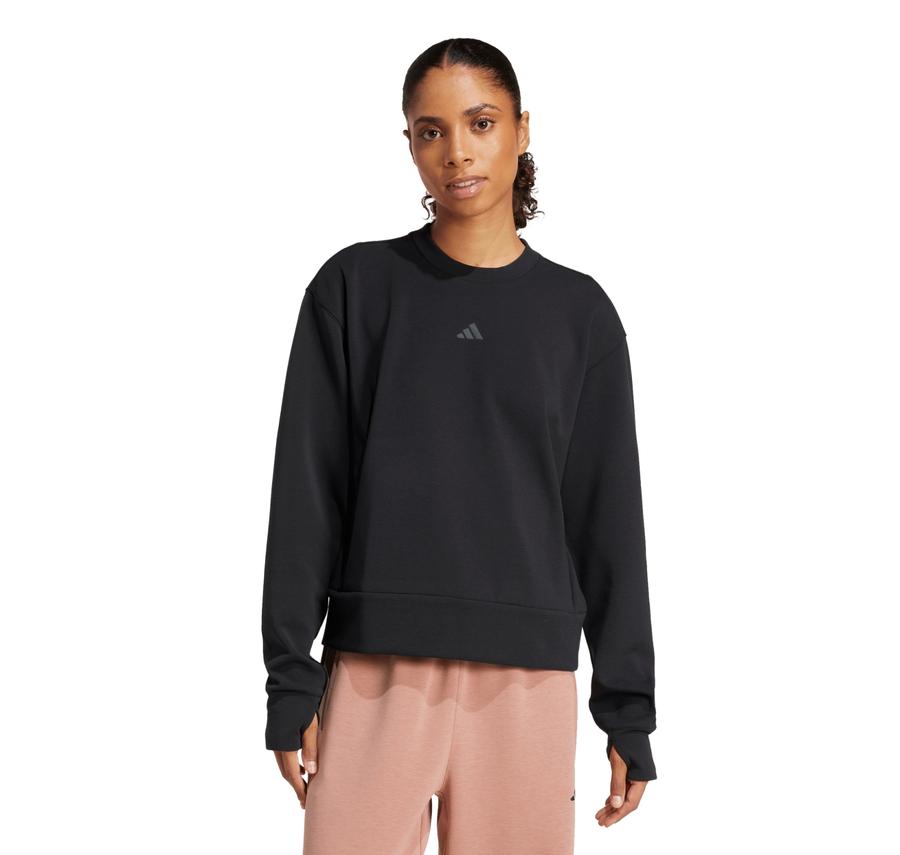 adidas D4T Knıt Crew Kadın Sweatshirt Siyah adidas D4T Knıt Crew Kadın Sweatshirt Siyah