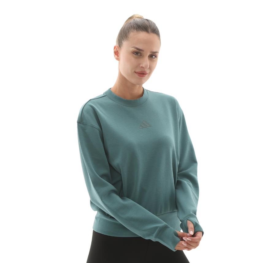 adidas D4T Knıt Crew Kadın Sweatshirt İndigo adidas D4T Knıt Crew Kadın Sweatshirt İndigo