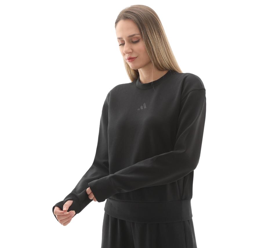 adidas D4T Knıt Crew Kadın Sweatshirt Siyah adidas D4T Knıt Crew Kadın Sweatshirt Siyah