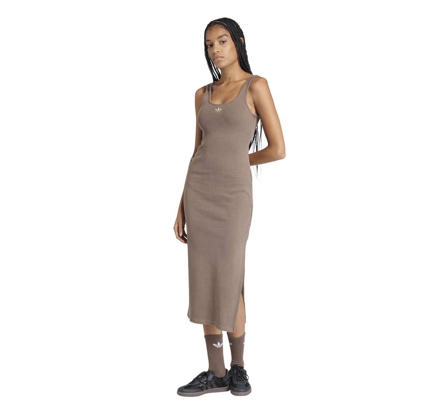 adidas Ess Rıb Dress Kadın Elbise - Etek Kahve adidas Ess Rıb Dress Kadın Elbise - Etek Kahve
