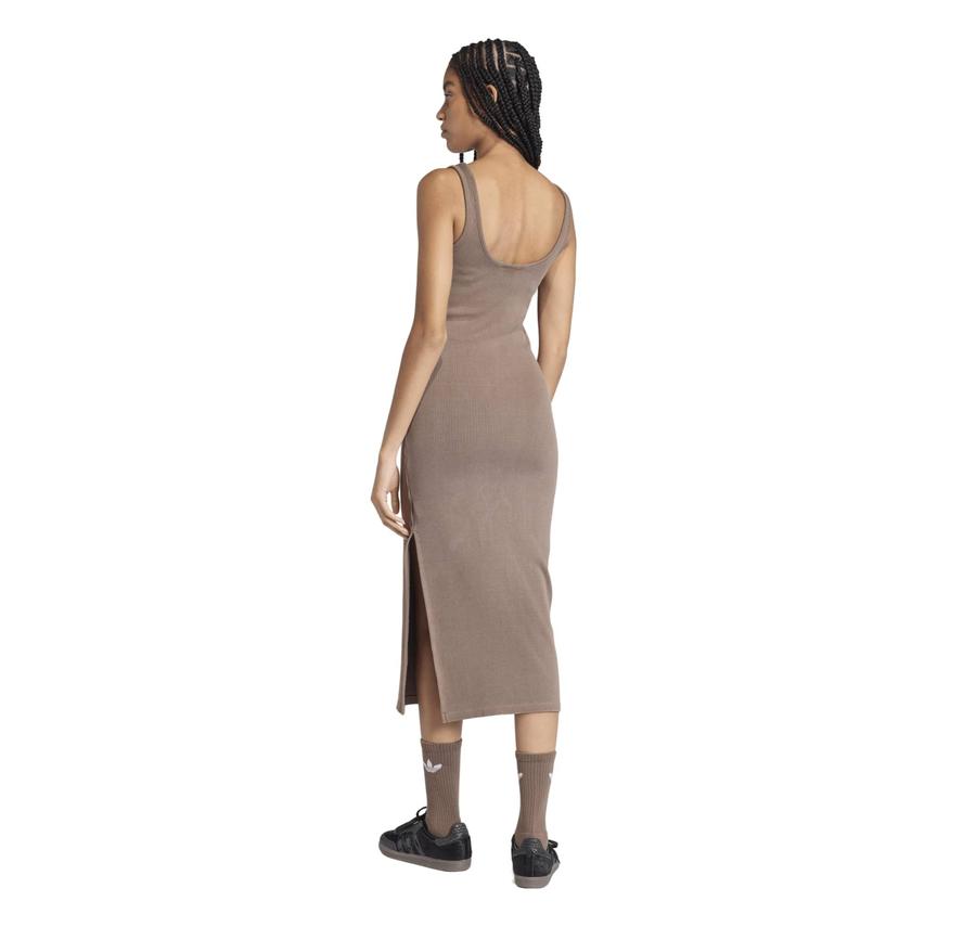 adidas Ess Rıb Dress Kadın Elbise - Etek Kahve adidas Ess Rıb Dress Kadın Elbise - Etek Kahve