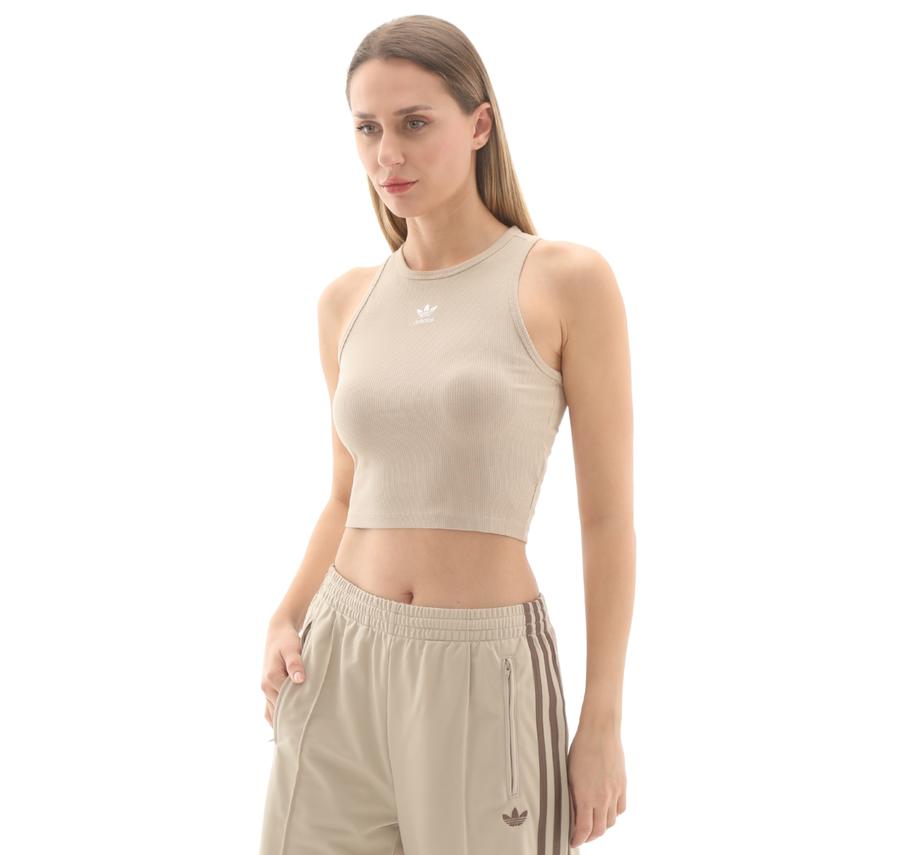 adidas Ess Rıb Tank Kadın T-Shirt Krem adidas Ess Rıb Tank Kadın T-Shirt Krem
