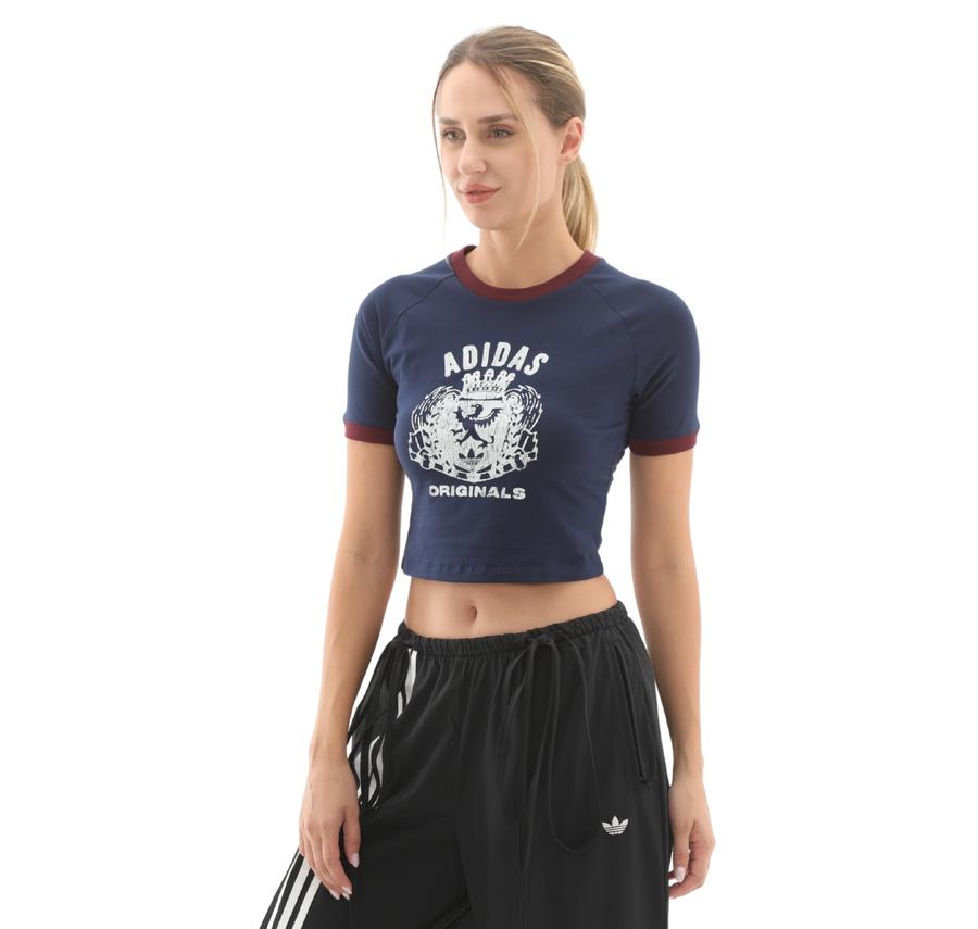 adidas Grfx Tee Kadın T-Shirt Mavi adidas Grfx Tee Kadın T-Shirt Mavi