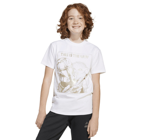 adidas J Sw Mndo Gfx T Çocuk T-Shirt Beyaz