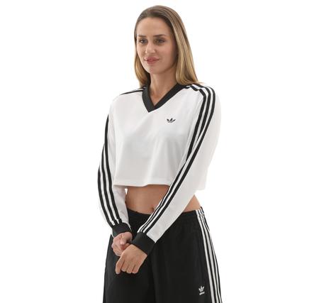 adidas Jacquard Ls Top Kadın Sweatshirt Beyaz