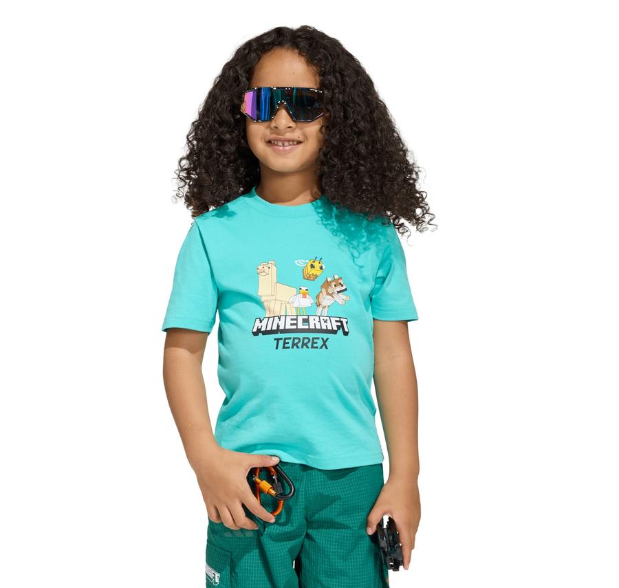 adidas Minecraft Terrex Tee Çocuk T-Shirt Turkuaz adidas Minecraft Terrex Tee Çocuk T-Shirt Turkuaz