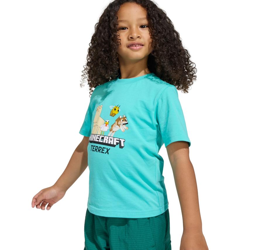 adidas Minecraft Terrex Tee Çocuk T-Shirt Turkuaz adidas Minecraft Terrex Tee Çocuk T-Shirt Turkuaz