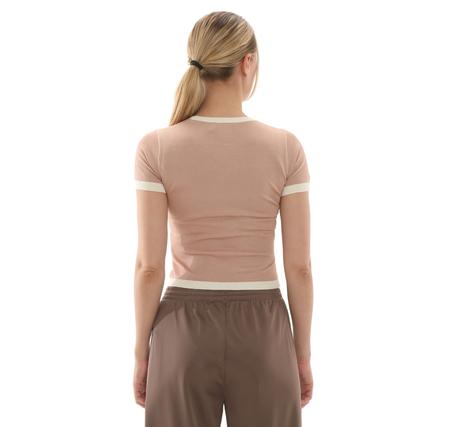 adidas Knıtted 3S Tee Kadın T-Shirt Krem