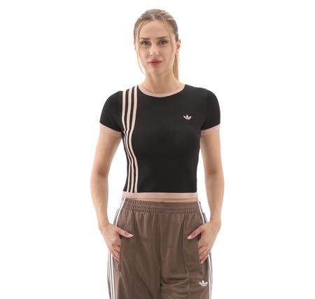 adidas Knıtted 3S Tee Kadın T-Shirt Siyah