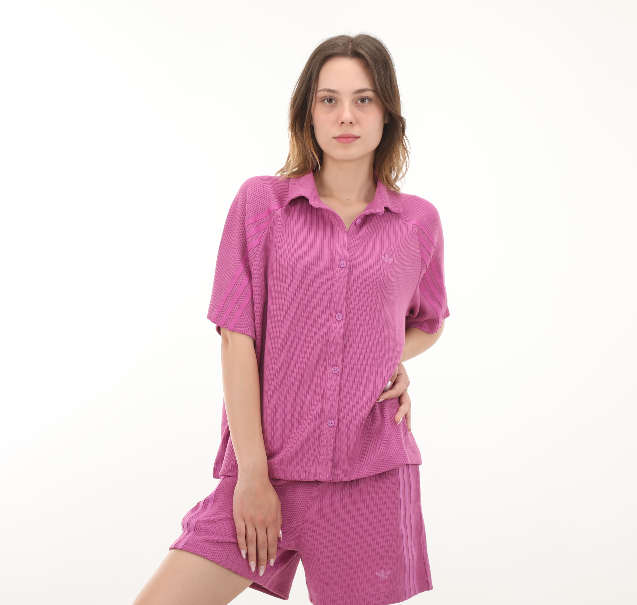 Женская рубашка adidas Knitted Shirt Gömlek