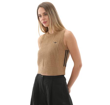 adidas Knıtted Vest Kadın T-Shirt Kahve