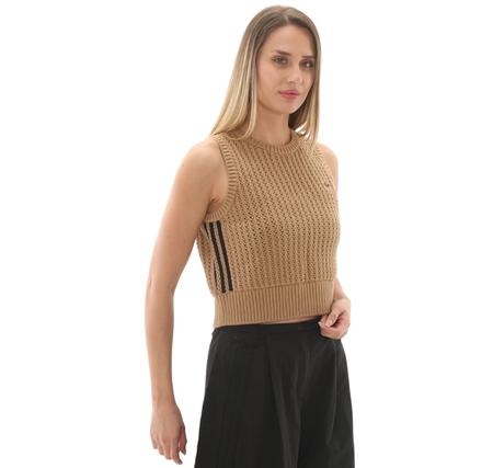 adidas Knıtted Vest Kadın T-Shirt Kahve
