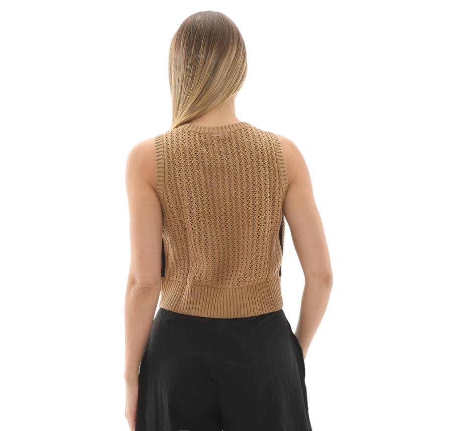 adidas Knıtted Vest Kadın T-Shirt Kahve adidas Knıtted Vest Kadın T-Shirt Kahve