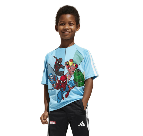adidas X Marvel Spider-Man Bebek T-Shirt Mavi adidas X Marvel Spider-Man Bebek T-Shirt Mavi
