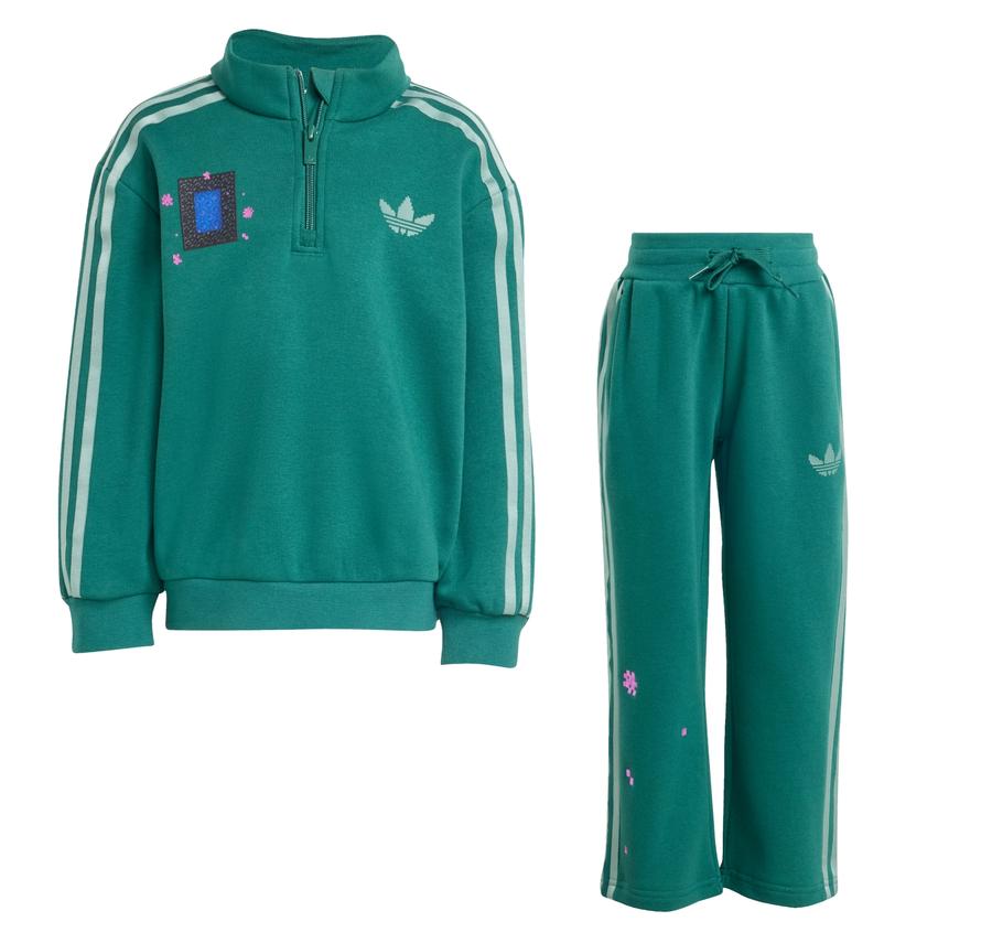 adidas Minecraft Lo Crew Set Çocuk Eşofman Takımı Yeşil adidas Minecraft Lo Crew Set Çocuk Eşofman Takımı Yeşil
