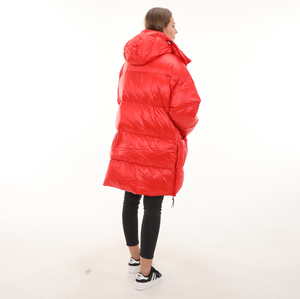 adidas Long Jacket Kadın Mont Kırmızı 3