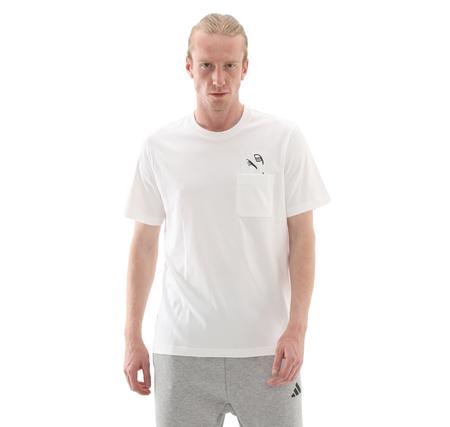 adidas M L Slıde Pkt T Erkek T-Shirt Beyaz