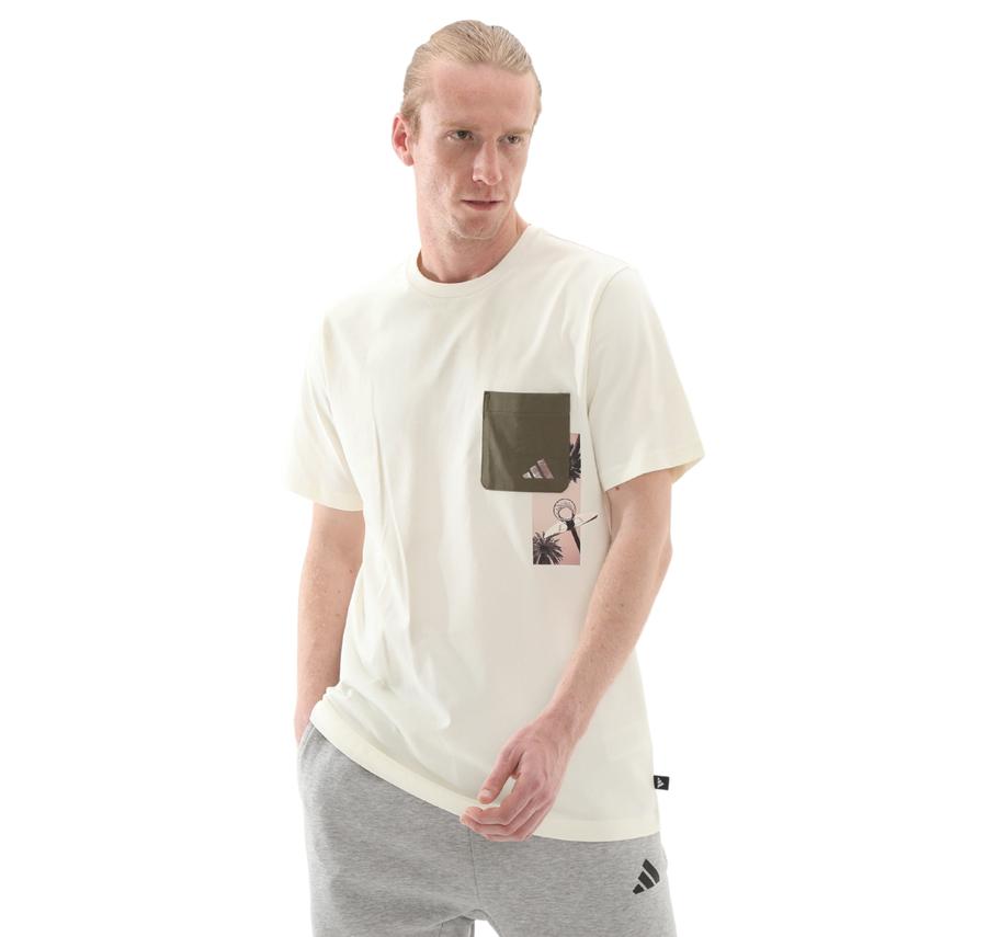 adidas M T Lens Pkt T Erkek T-Shirt Beyaz adidas M T Lens Pkt T Erkek T-Shirt Beyaz