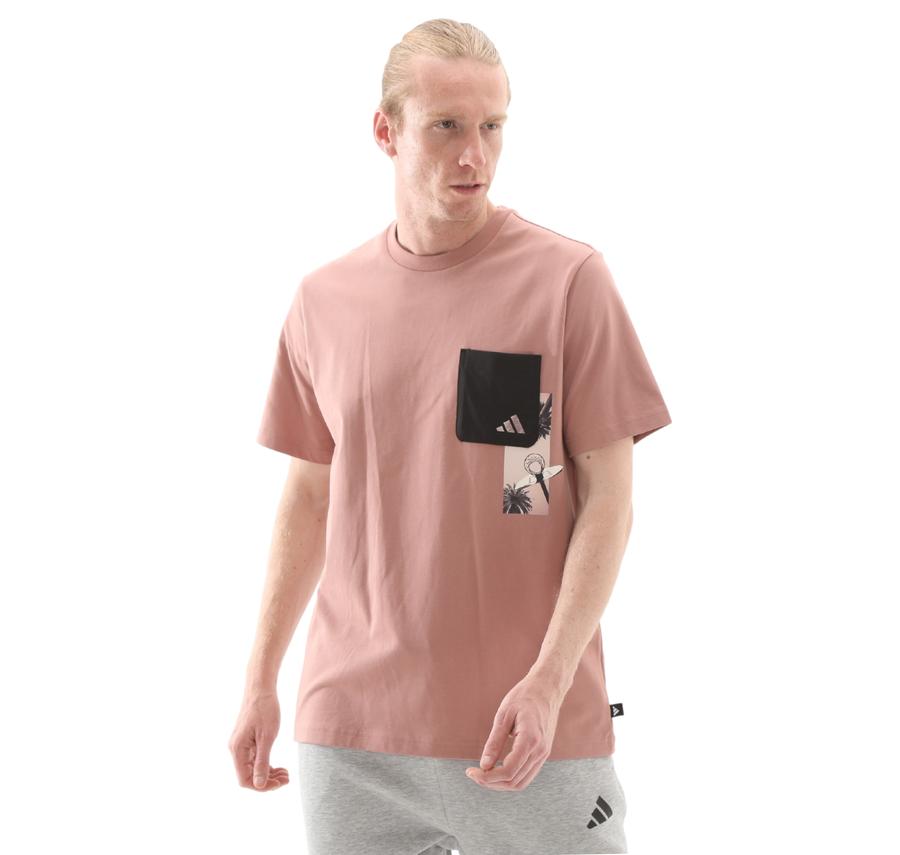 adidas M T Lens Pkt T Erkek T-Shirt Pembe adidas M T Lens Pkt T Erkek T-Shirt Pembe