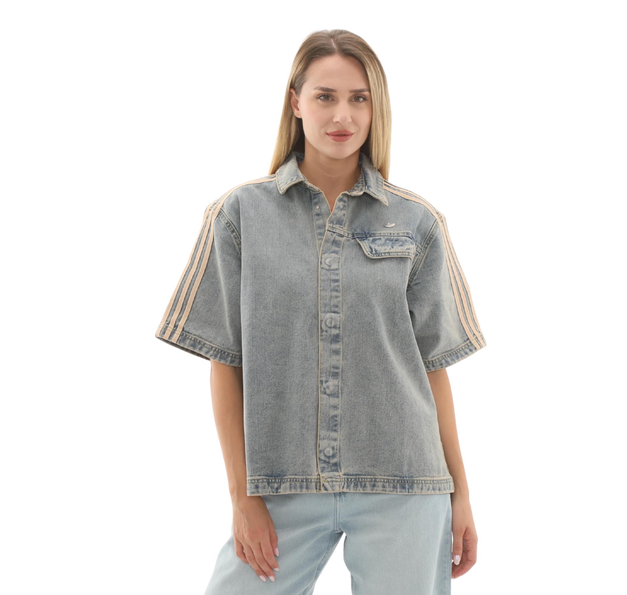 Женская рубашка adidas P Ess Denim Ss Gömlek