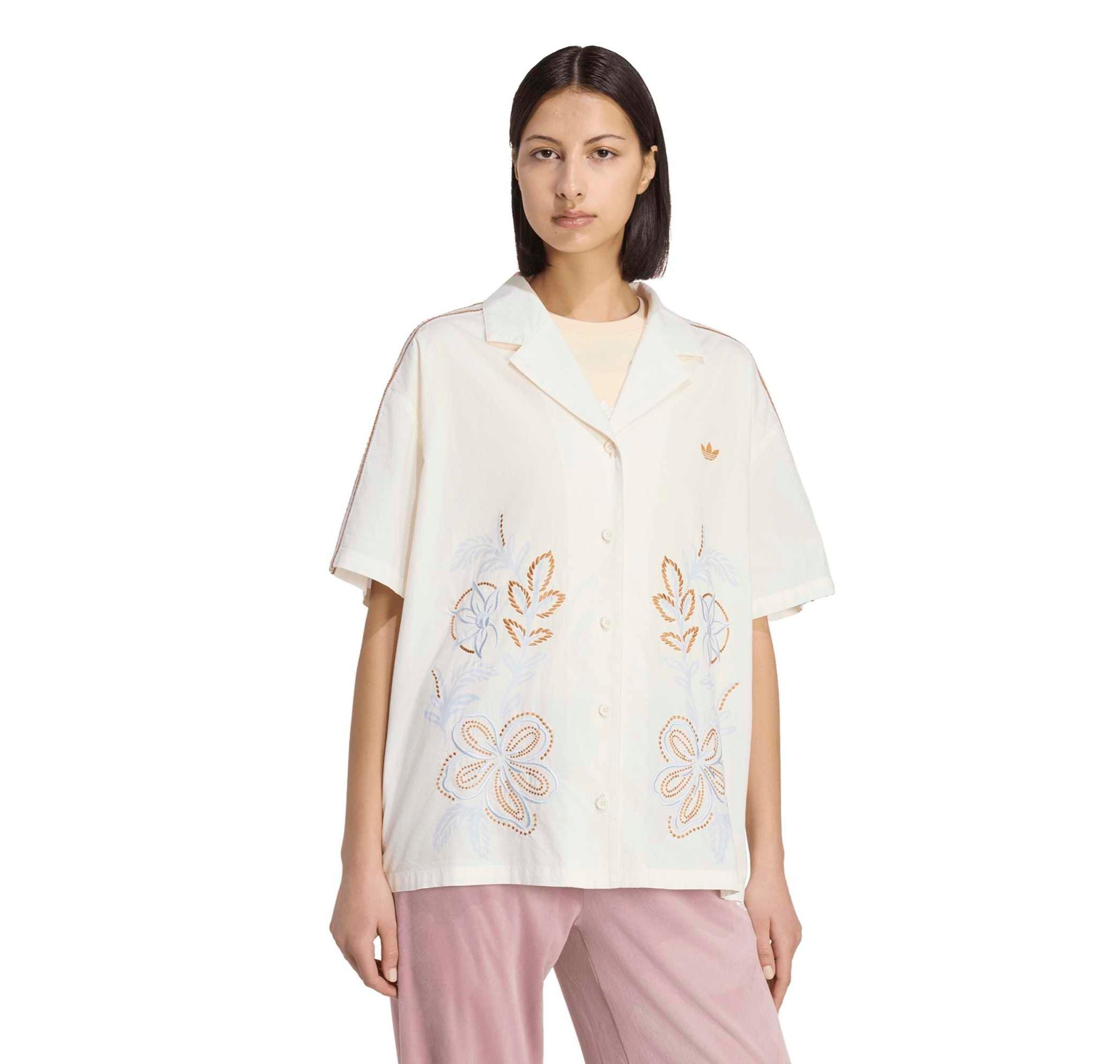 Женская рубашка adidas Resort Shirt Gömlek Krem