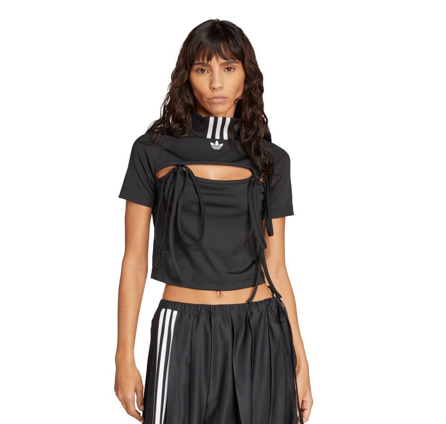 adidas Rıbbon Crop Top Kadın T-Shirt Siyah adidas Rıbbon Crop Top Kadın T-Shirt Siyah