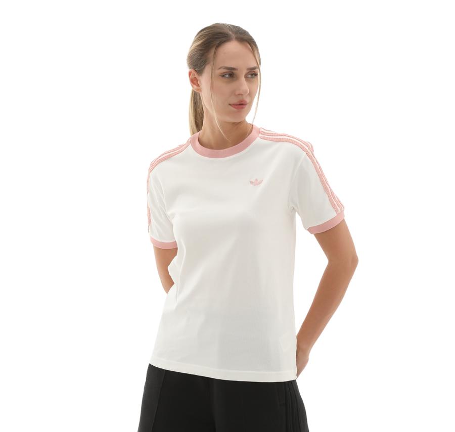 adidas Ruffle 3S Tee Kadın T-Shirt Beyaz adidas Ruffle 3S Tee Kadın T-Shirt Beyaz