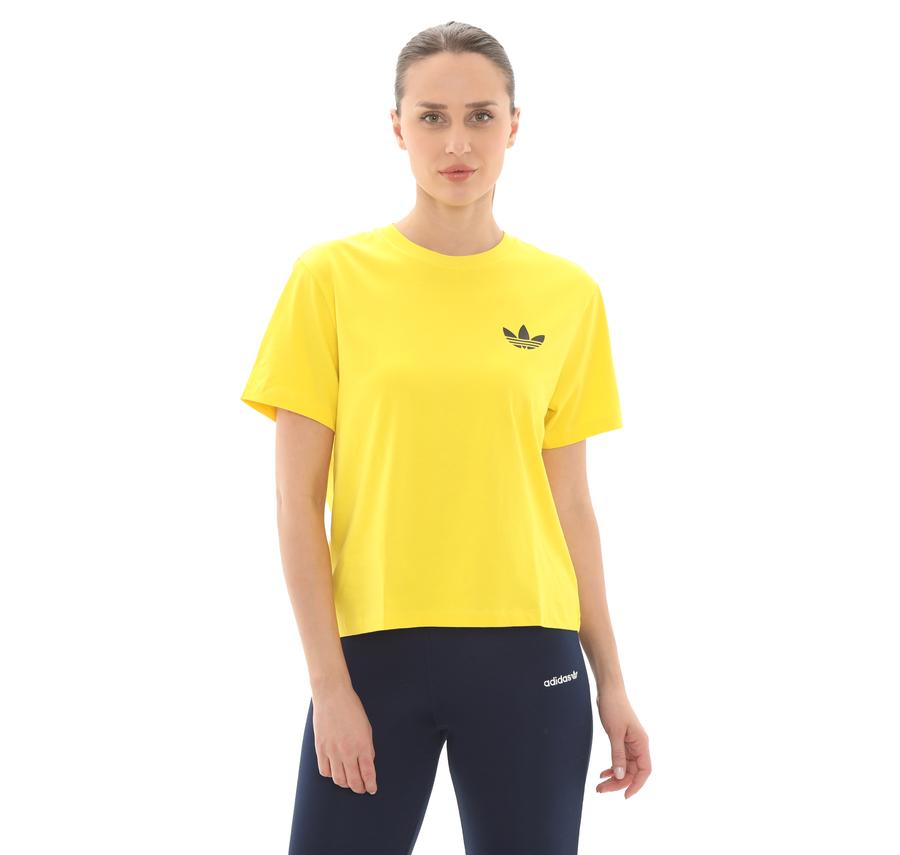 adidas Smıley Loose T Kadın T-Shirt Sarı adidas Smıley Loose T Kadın T-Shirt Sarı