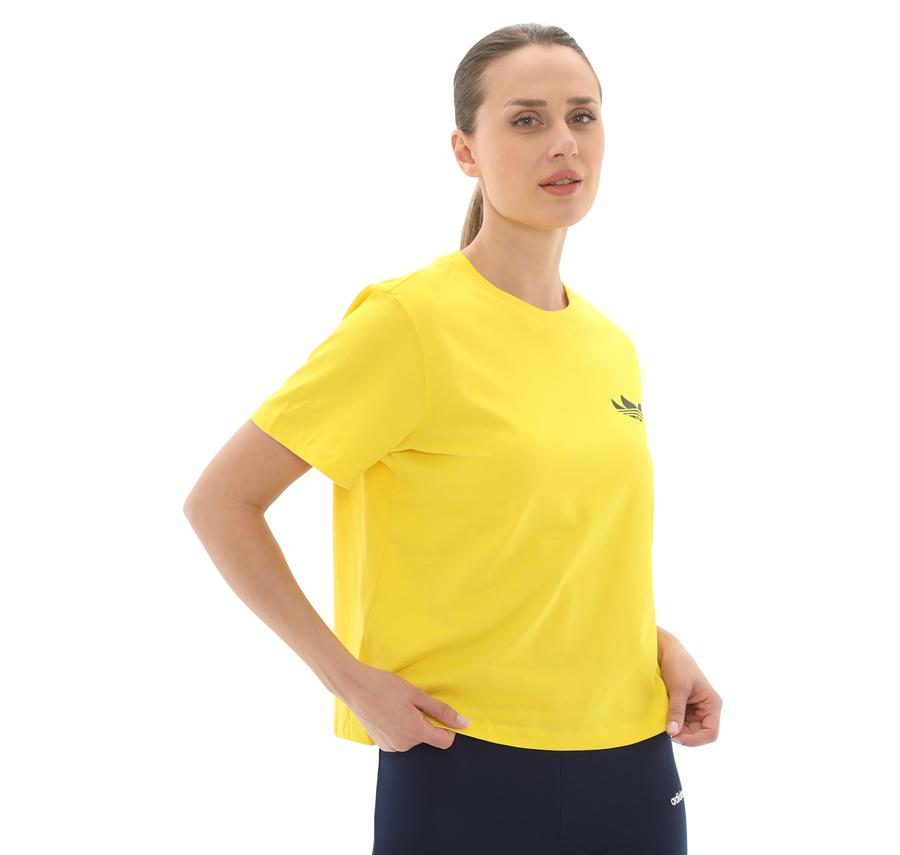 adidas Smıley Loose T Kadın T-Shirt Sarı adidas Smıley Loose T Kadın T-Shirt Sarı