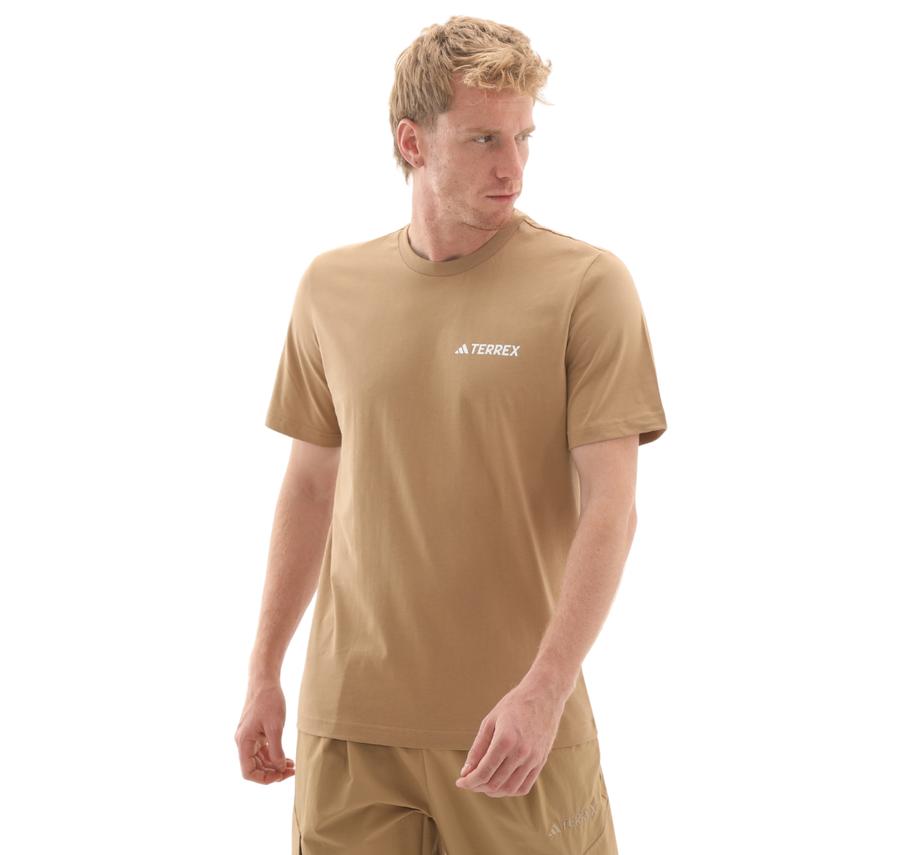 adidas Terrex Graphic Mountaın Erkek T-Shirt Krem adidas Terrex Graphic Mountaın Erkek T-Shirt Krem