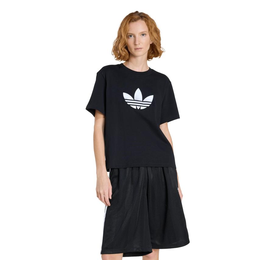 adidas Trefoıl Boxy T Kadın T-Shirt Siyah adidas Trefoıl Boxy T Kadın T-Shirt Siyah