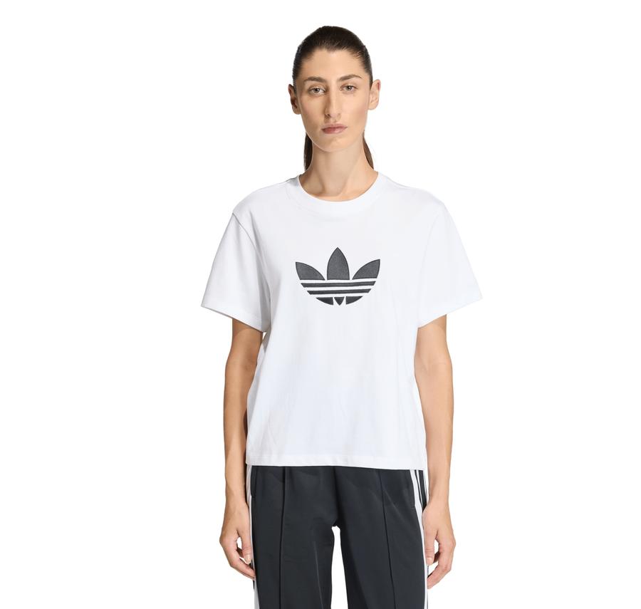 adidas Trefoıl Boxy T Kadın T-Shirt Beyaz adidas Trefoıl Boxy T Kadın T-Shirt Beyaz