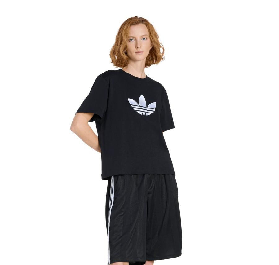 adidas Trefoıl Boxy T Kadın T-Shirt Siyah adidas Trefoıl Boxy T Kadın T-Shirt Siyah