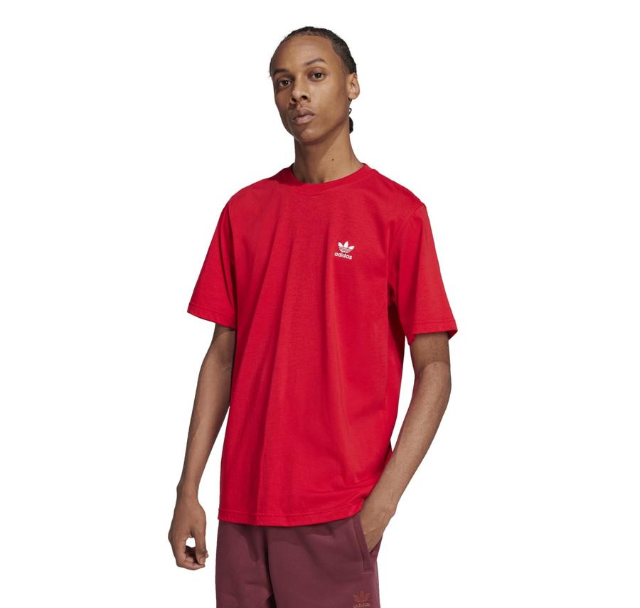 adidas Trefoıl Ess Tee Erkek T-Shirt Kırmızı adidas Trefoıl Ess Tee Erkek T-Shirt Kırmızı