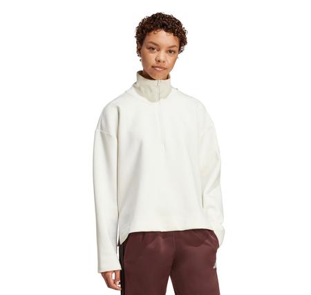 adidas W All Szn Sl Qz Kadın Sweatshirt Beyaz adidas W All Szn Sl Qz Kadın Sweatshirt Beyaz