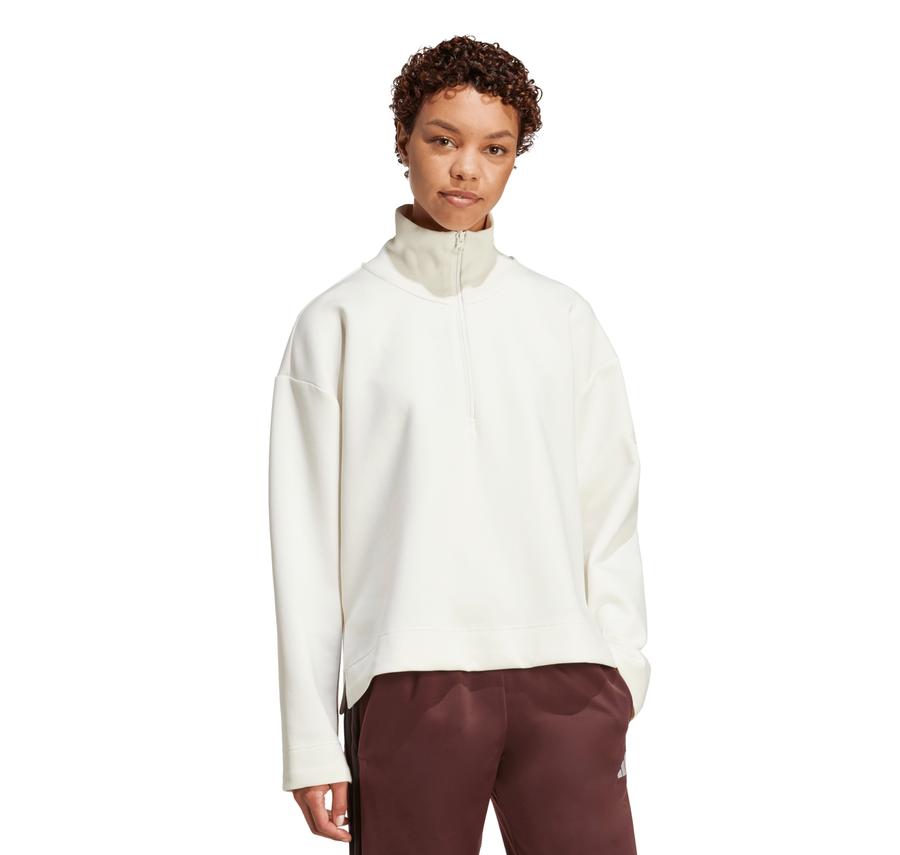 adidas W All Szn Sl Qz Kadın Sweatshirt Beyaz adidas W All Szn Sl Qz Kadın Sweatshirt Beyaz