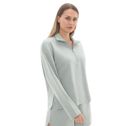 adidas W All Szn Sl Qz Kadın Sweatshirt Açık Mavi adidas W All Szn Sl Qz Kadın Sweatshirt Açık Mavi