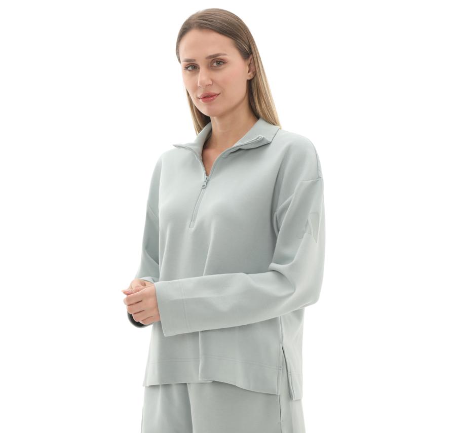 adidas W All Szn Sl Qz Kadın Sweatshirt Açık Mavi adidas W All Szn Sl Qz Kadın Sweatshirt Açık Mavi