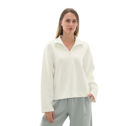 adidas W All Szn Sl Qz Kadın Sweatshirt Beyaz adidas W All Szn Sl Qz Kadın Sweatshirt Beyaz