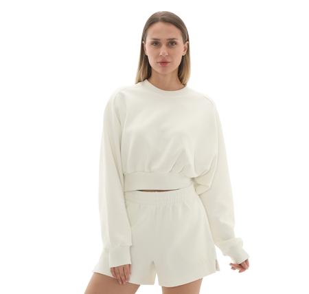 adidas W All Szn Sl Sw Kadın Sweatshirt Beyaz adidas W All Szn Sl Sw Kadın Sweatshirt Beyaz