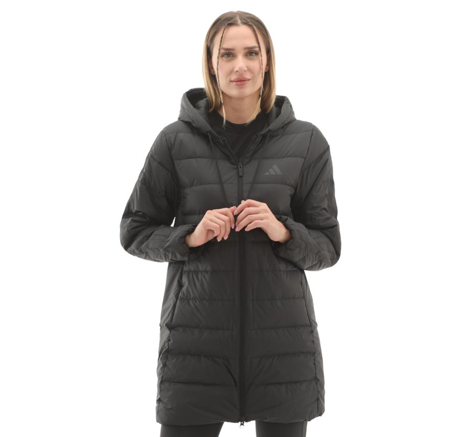 adidas W Ess 3S L D Hp Kadın Mont Siyah adidas W Ess 3S L D Hp Kadın Mont Siyah