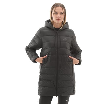 adidas W Ess 3S L D Hp Kadın Mont Siyah adidas W Ess 3S L D Hp Kadın Mont Siyah