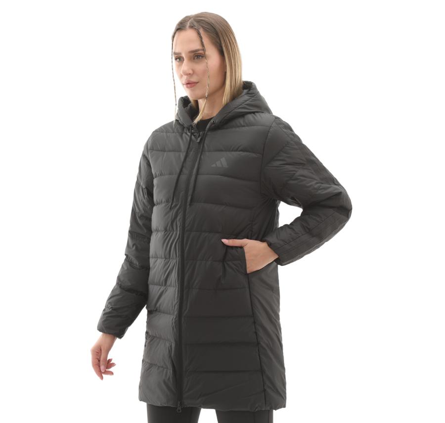 adidas W Ess 3S L D Hp Kadın Mont Siyah adidas W Ess 3S L D Hp Kadın Mont Siyah