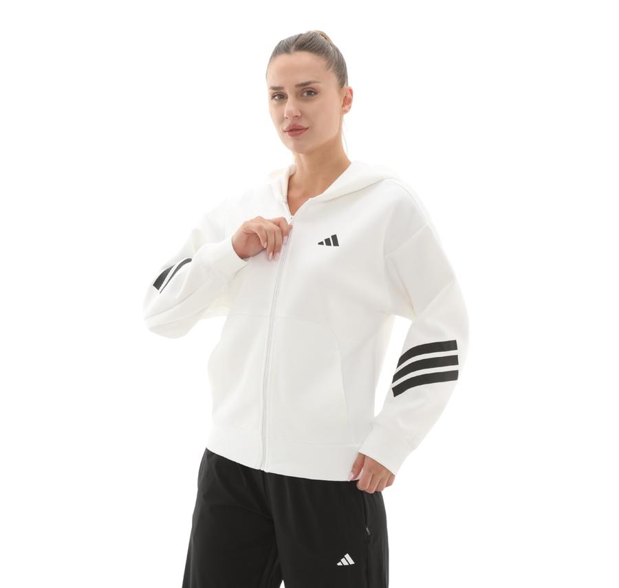 adidas W Fı 3S Fz Hd Kadın Ceket Beyaz adidas W Fı 3S Fz Hd Kadın Ceket Beyaz