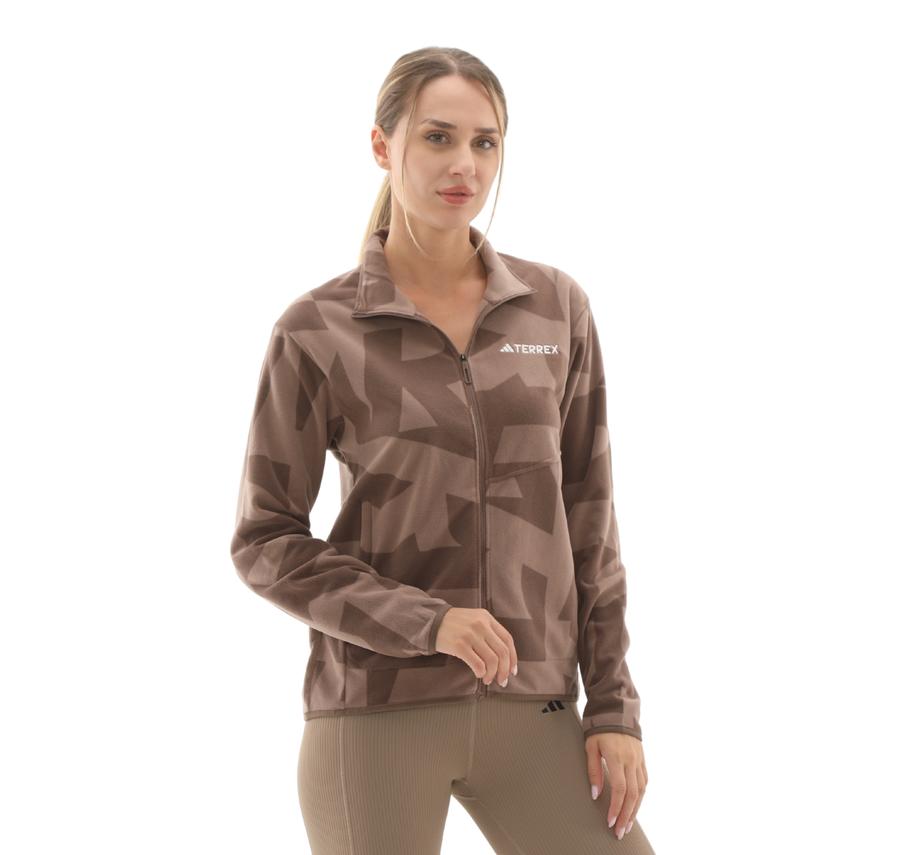 adidas Terrex W Mt Aop Fz Fl Kadın Ceket Kahve adidas Terrex W Mt Aop Fz Fl Kadın Ceket Kahve