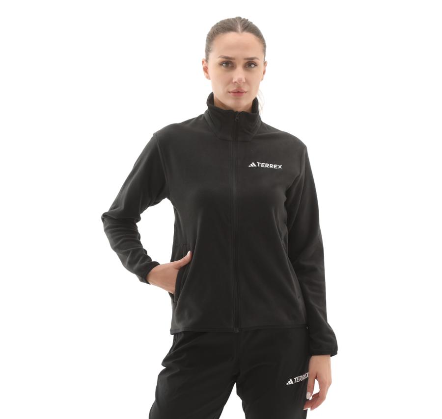 adidas W Mt Ess Fz Fl Kadın Ceket Siyah adidas W Mt Ess Fz Fl Kadın Ceket Siyah