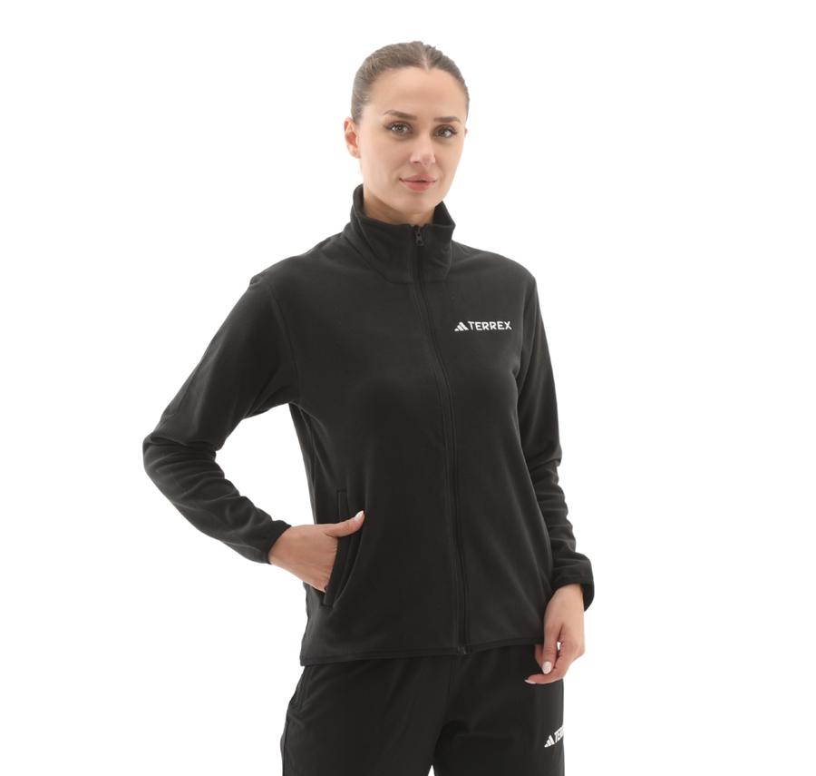 adidas W Mt Ess Fz Fl Kadın Ceket Siyah adidas W Mt Ess Fz Fl Kadın Ceket Siyah