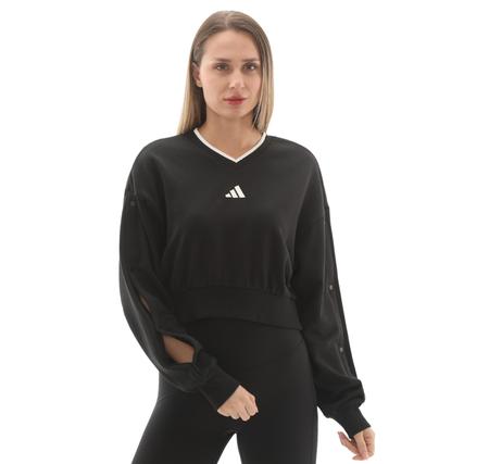 adidas W Sta Seas Cre Kadın Sweatshirt Siyah adidas W Sta Seas Cre Kadın Sweatshirt Siyah