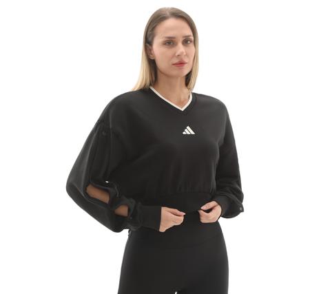 adidas W Sta Seas Cre Kadın Sweatshirt Siyah adidas W Sta Seas Cre Kadın Sweatshirt Siyah