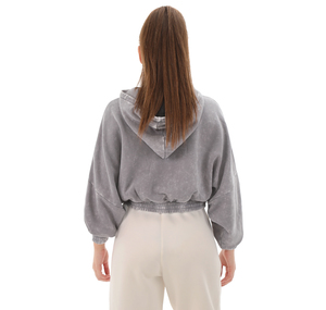 adidas Wash Crop Hood Kadın Sweatshirt Gri